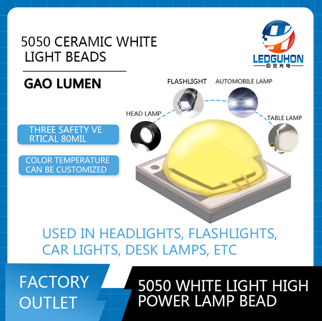 High power 15W ceramic 5050 White led lamp bead sst-40 Flashlight lamp bead 5050 White led lamp bead