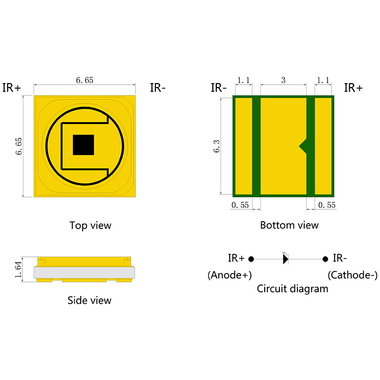 5050 laser VCSEL infrared single core high-power LED light source