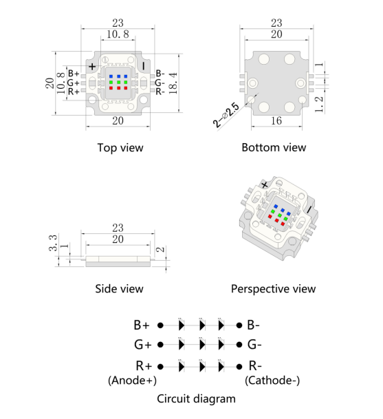 10W RGB R1C square COB Module LED