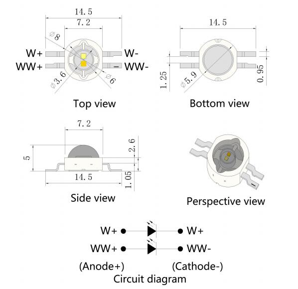 Make High Power 2w White Warm White Led Chip