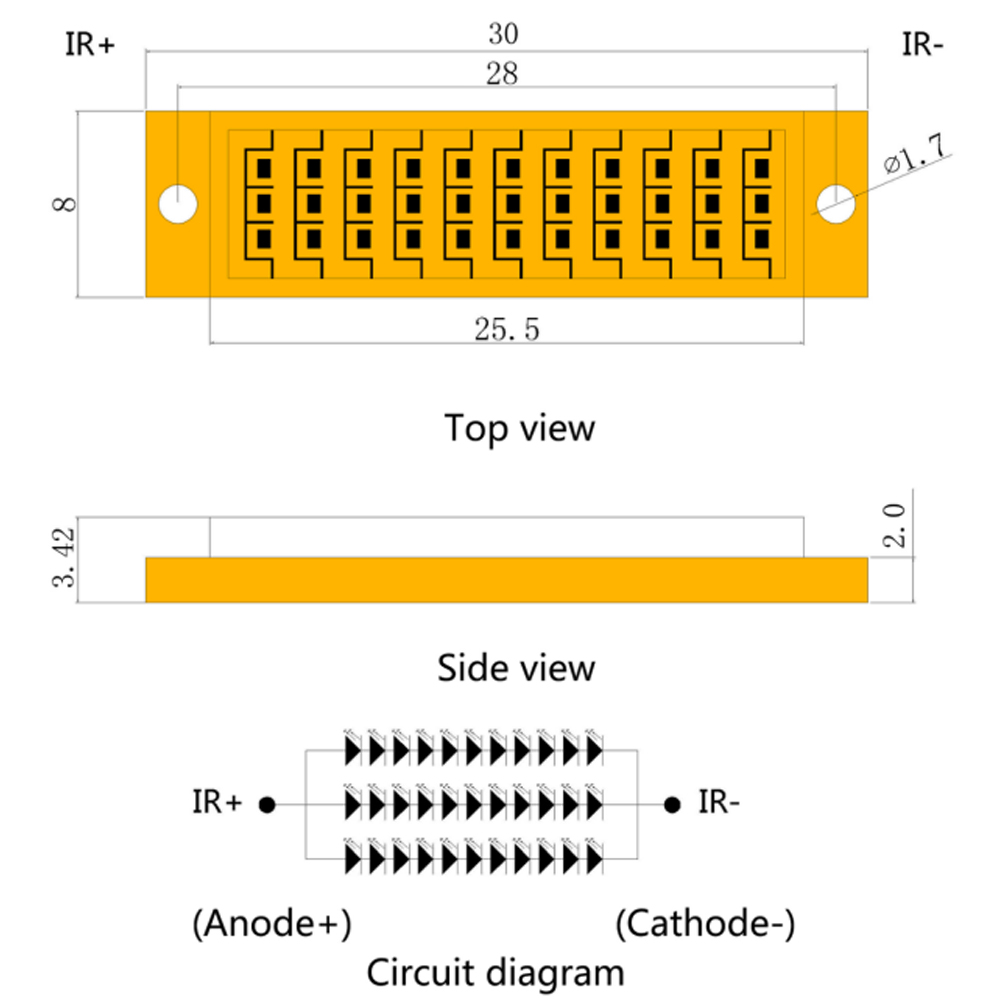 Laser VCSEL ceramic substrate high-power infrared cob light source