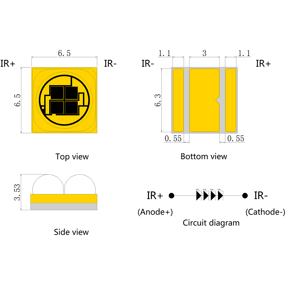 6565 laser VCSEL high-power 30-degree/60-degree infrared light source dedicated to medical aesthetic therapy