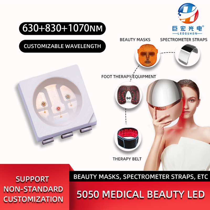 Customized 5050 Medical Beauty Physical Therapy 3-in-1 630nm 830nm 1070nm Red Infrared LED Beads