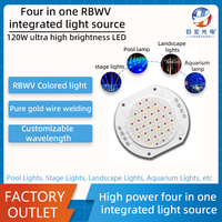 Customized 120W high-power COB bead dance table lamp, aquarium lamp blue, red, green, purple four in one high brightness full-color integrated light source