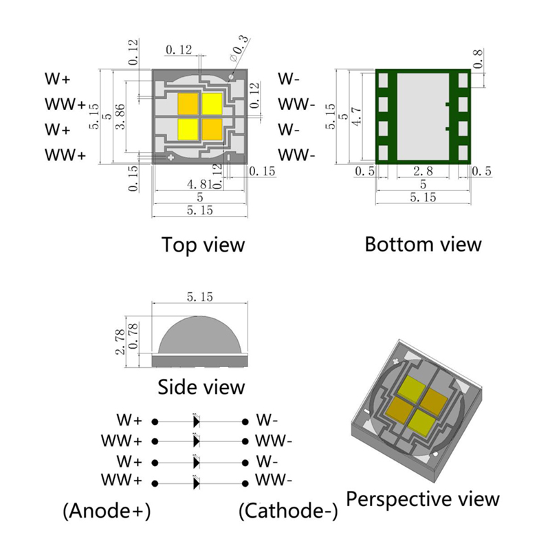 3W LED Bridgelux 1-3W High Power LED Diode