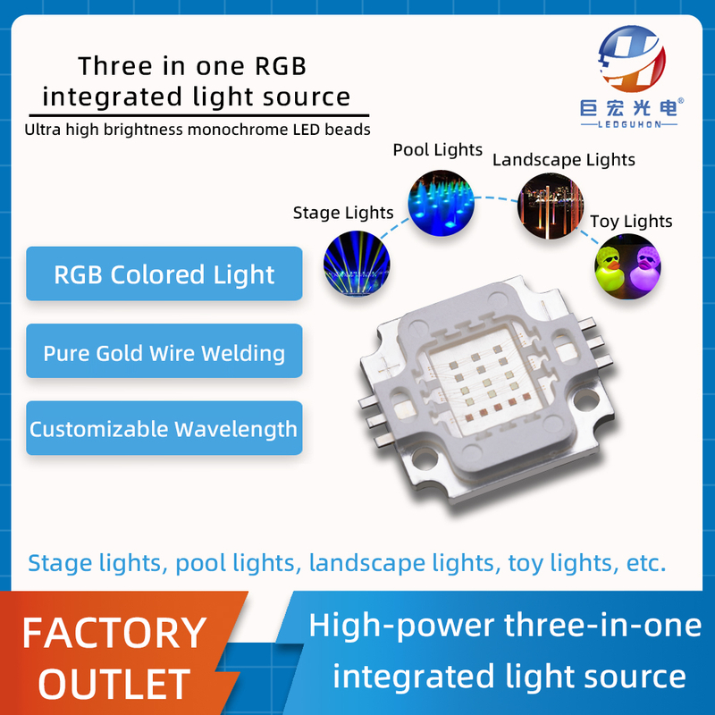 Customized 17W high-power RGB stage light, aquarium light three in one high brightness full-color integrated light source
