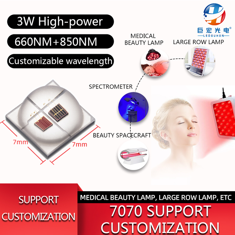 Ceramic 7070 dual color high-power medical beauty dedicated infrared LED light source