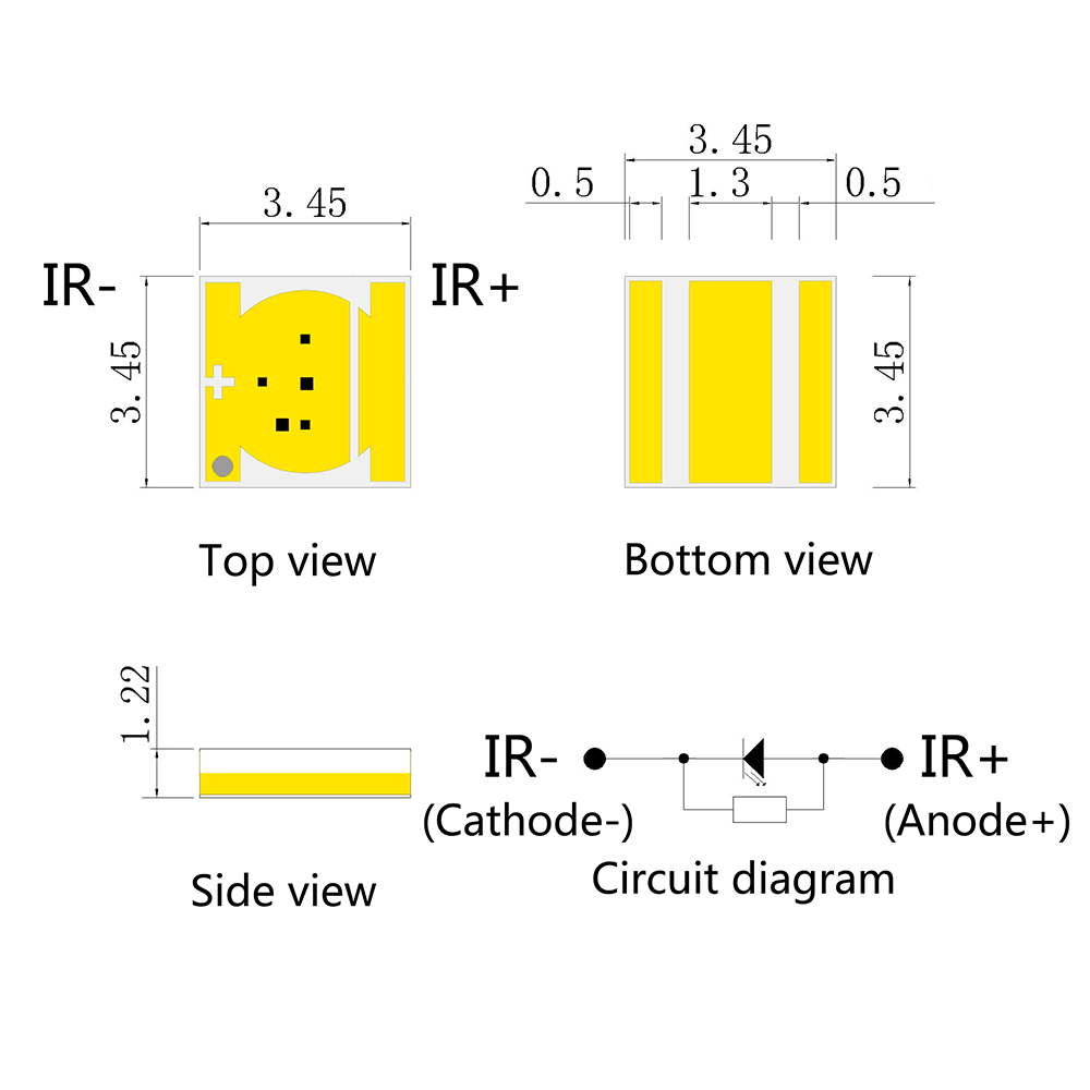 Ceramic 3535 Laser VCSEL High Power Gold Plated Bracket LED Beads