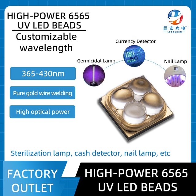 High-power ceramic 6565 UV 30-degree/60-degree 365-410nm UV curing light source