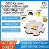 Ceramic 5050 Golden Yellow Light High Voltage 12V Copper Substrate 20W High Power LED Light Source